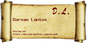 Darvas Lantos névjegykártya